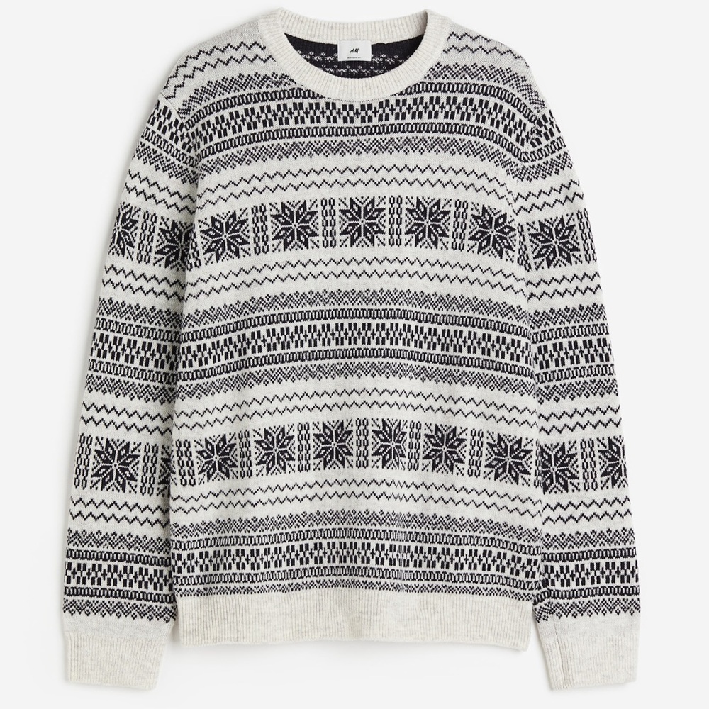 Black and White Fair Isle knit Sweater